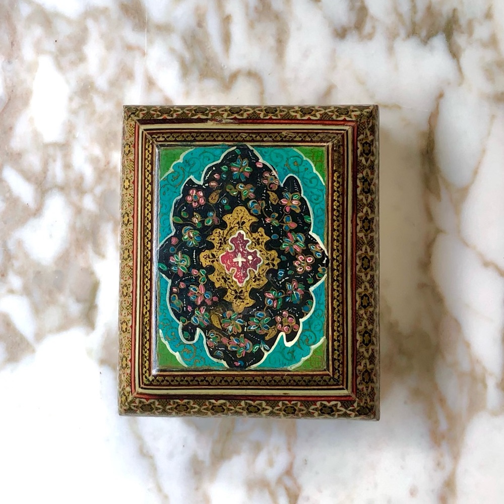 Persian jewelry box- hand painted and designed